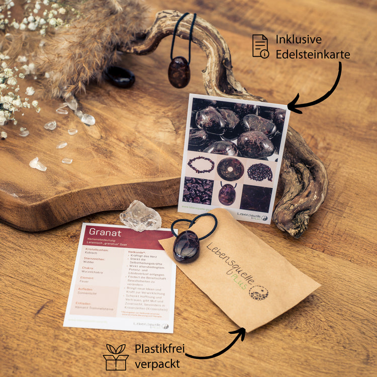 Colgante gota de granate