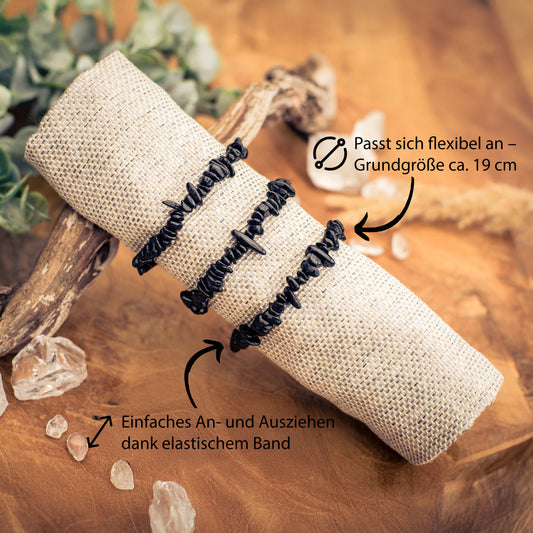 Tourmaline, black (Schörl) chip bracelet