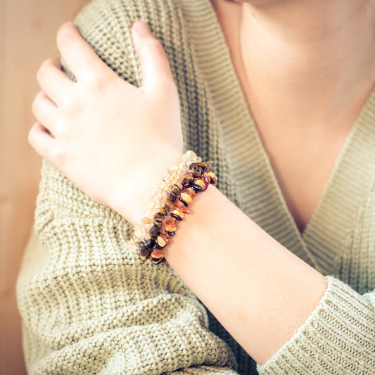 Pulsera de chips de ámbar (multicolor)
