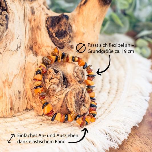 Pulsera de chips de ámbar (multicolor)