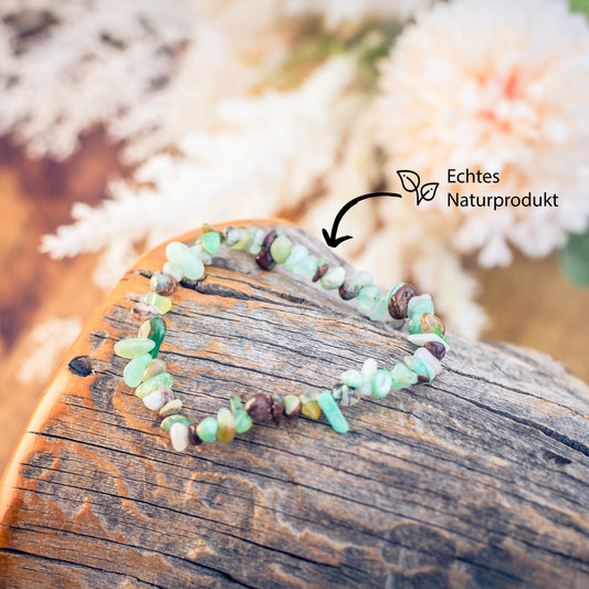 Pulsera de chips de crisoprasa