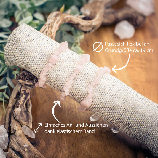 Rosenquarz Splitterarmband