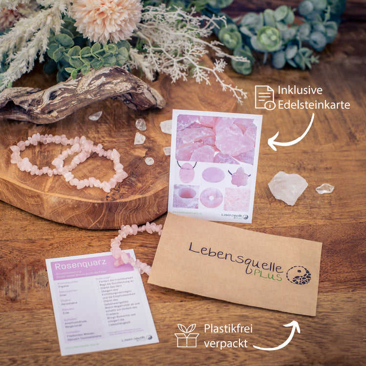 Rosenquarz Splitterarmband