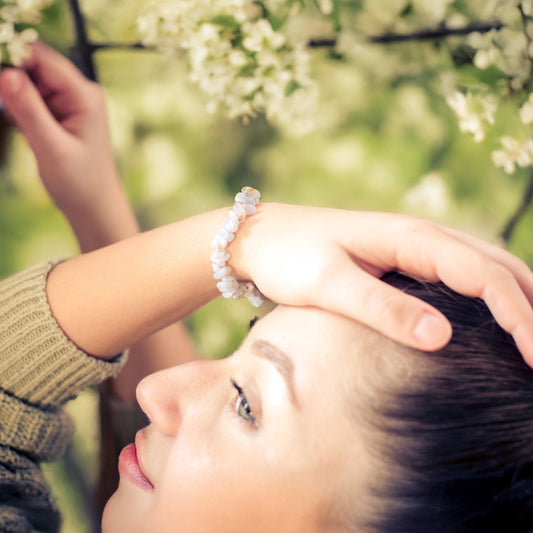 Chalcedon, blau Splitterarmband