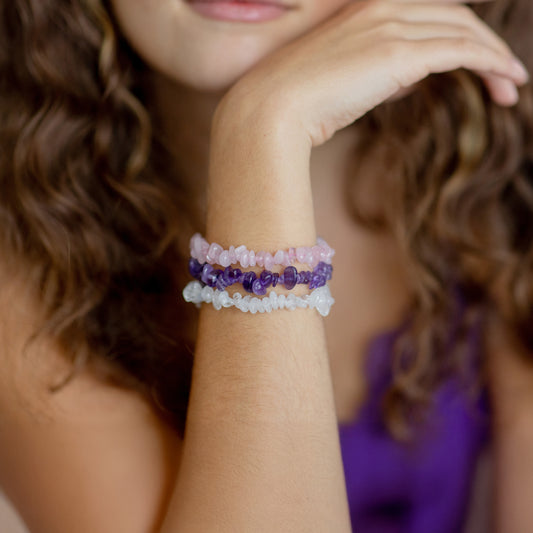 Pulsera de chips de cristal de roca