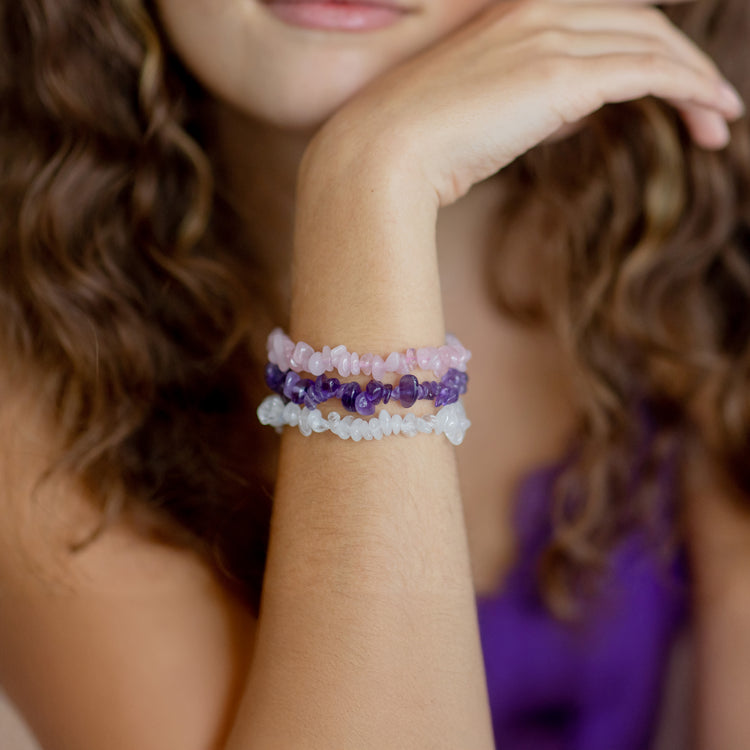 Pulsera de chips de cristal de roca