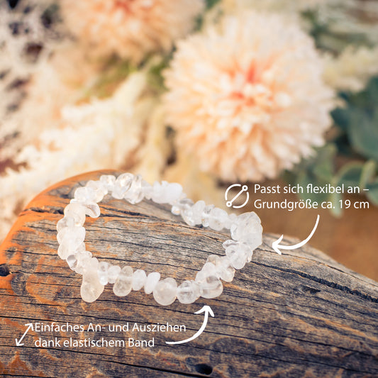 Pulsera de chips de cristal de roca