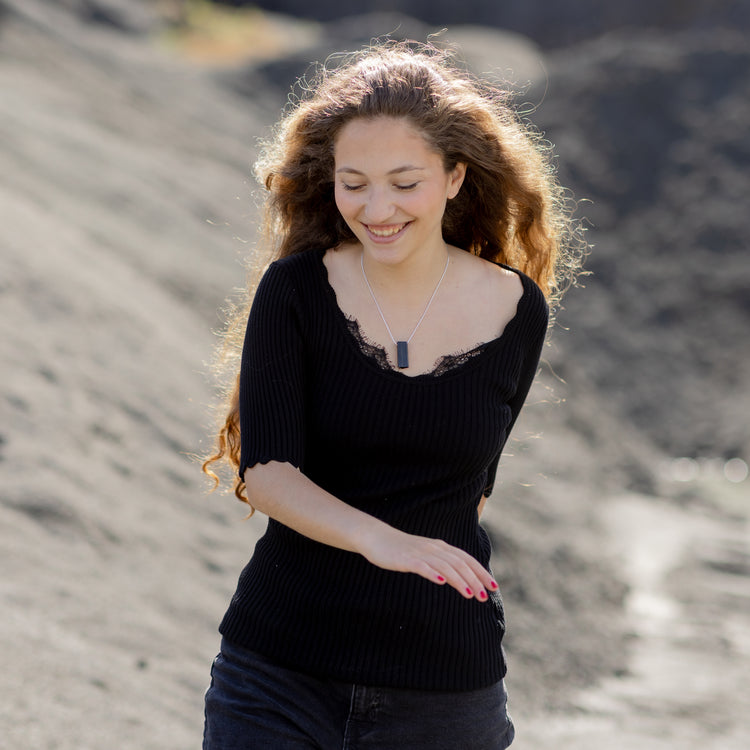 Turmalin, schwarz (Schörl) Rohsteinanhänger