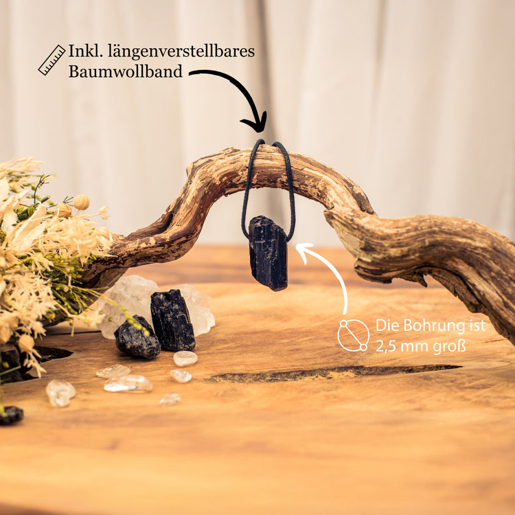 Turmalin, schwarz (Schörl) Rohsteinanhänger