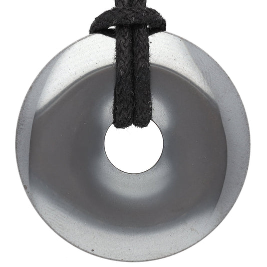 Colgante donut de hematites | Colgante de 30 mm + cordón de algodón