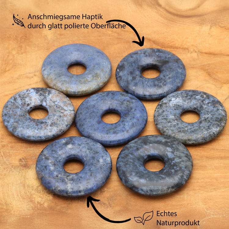 Dumortierit Donut | 30 mm Anhänger + Baumwollband