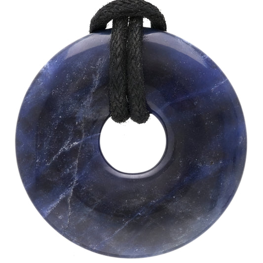 Colgante donut de sodalita | Colgante de 30 mm + cordón de algodón