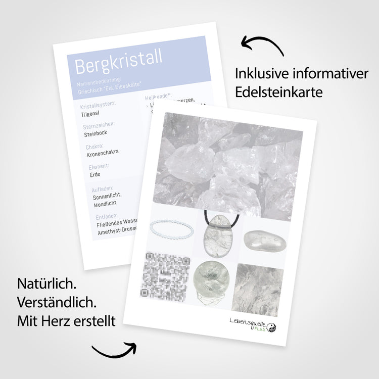 Bergkristall Donut | 30 mm Anhänger + Baumwollband