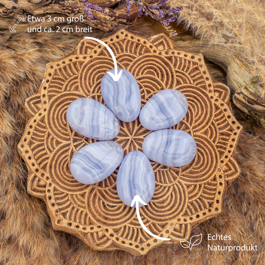 Chalcedony, blue drop pendant