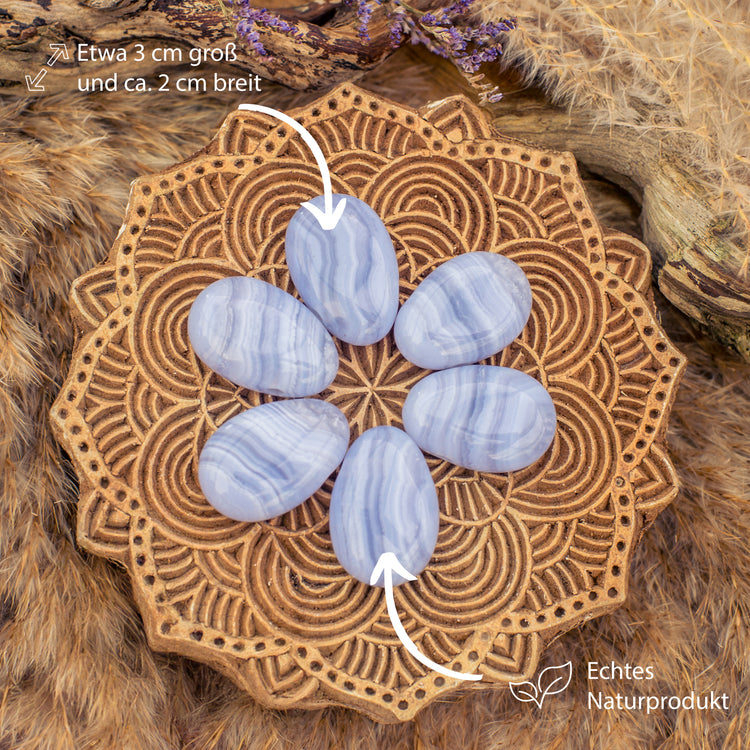 Chalcedony, blue drop pendant
