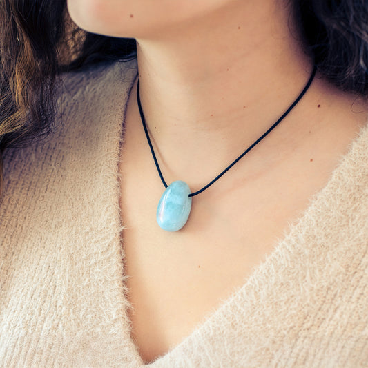 Pendentif goutte en aigue-marine