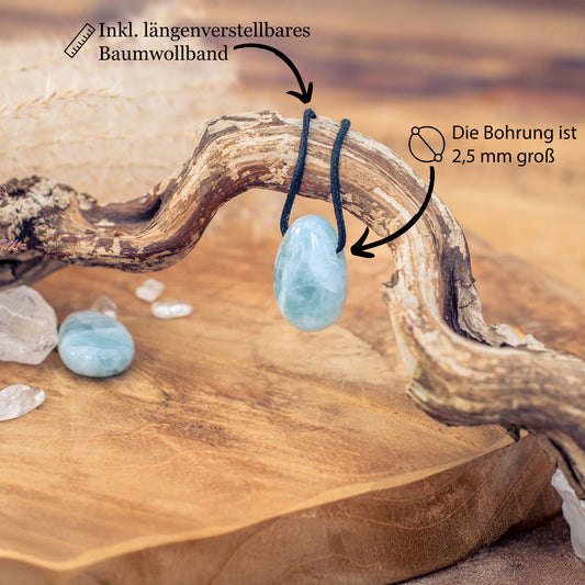 Pendentif goutte en aigue-marine