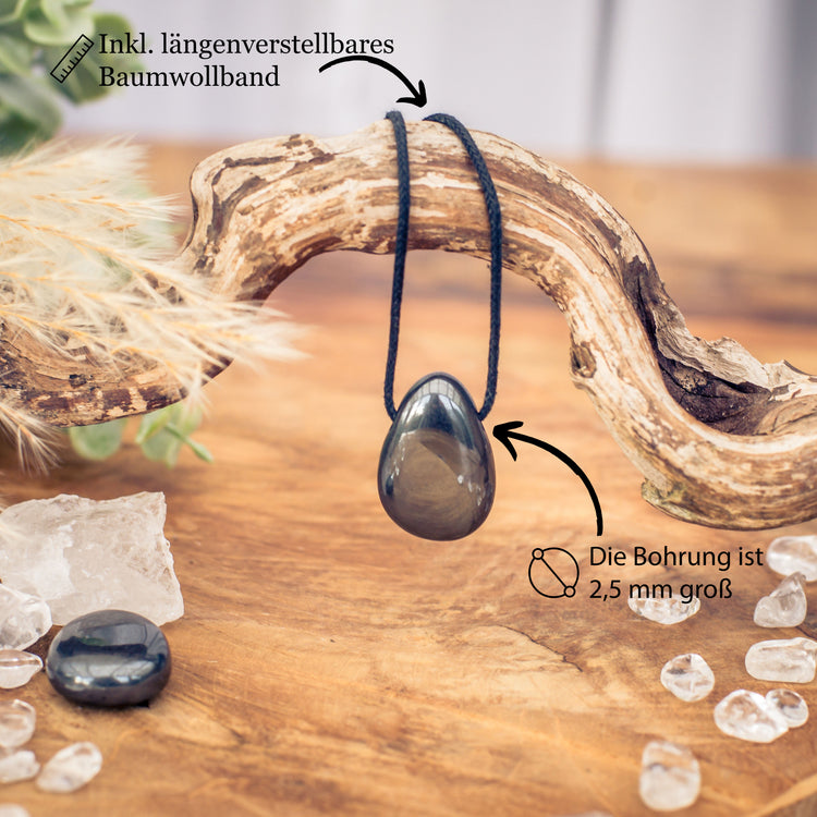 Colgante gota de hematites