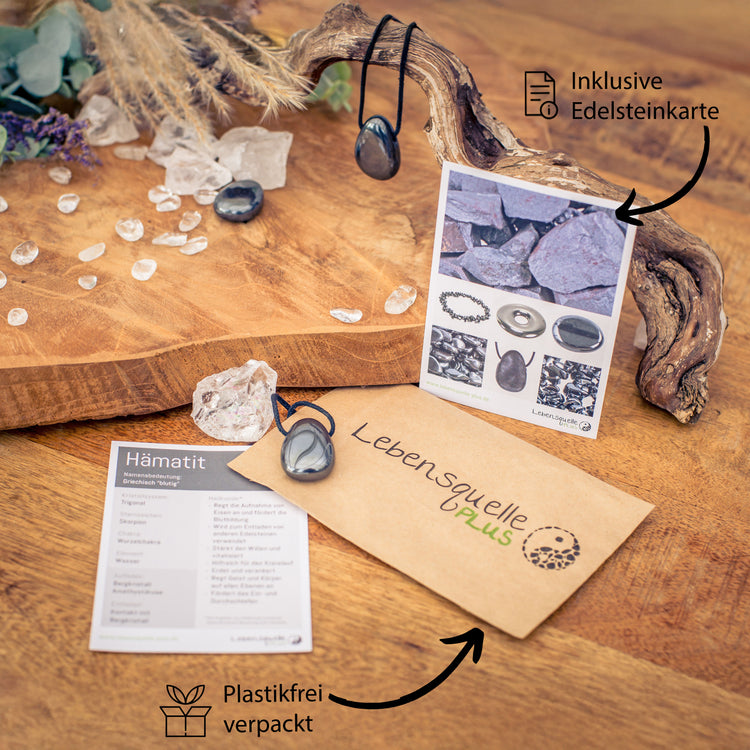 Colgante gota de hematites