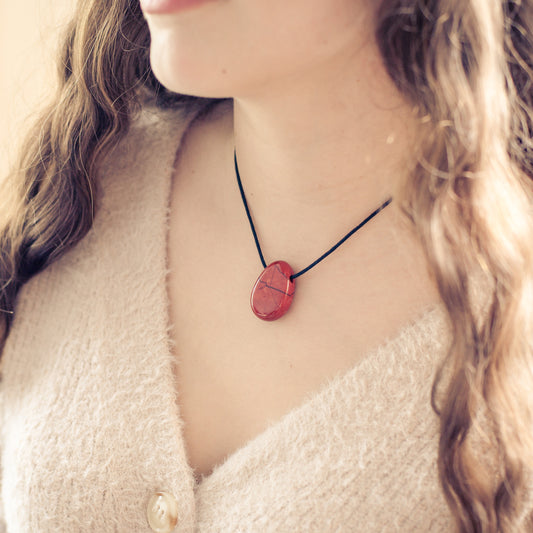 Jaspis, rot Tropfenanhänger