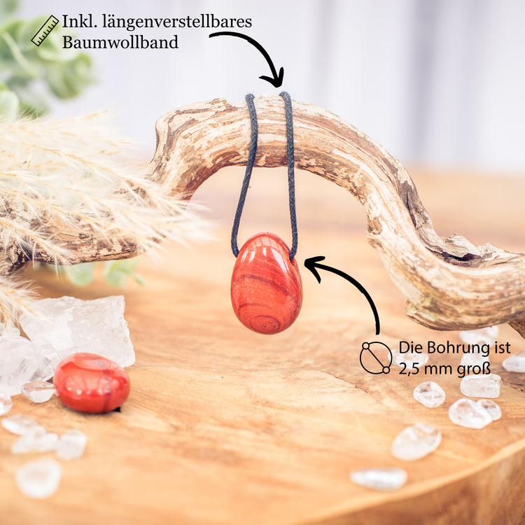 Jaspis, rot Tropfenanhänger