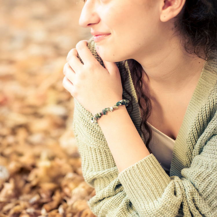 Pulsera de chips de heliotropo