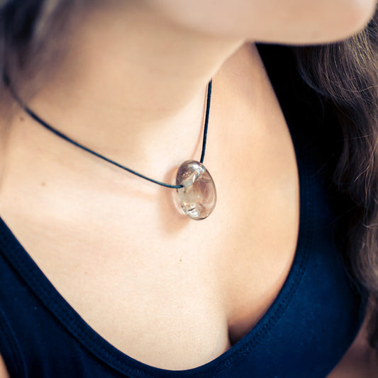 Pendentif goutte en quartz fumé