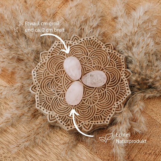 Rosenquarz Tropfenanhänger