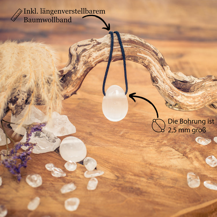 Pendentif goutte en sélénite