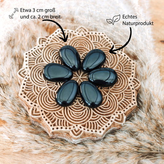 Obsidian, schwarz Tropfenanhänger