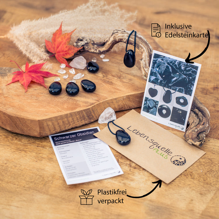 Obsidian, schwarz Tropfenanhänger