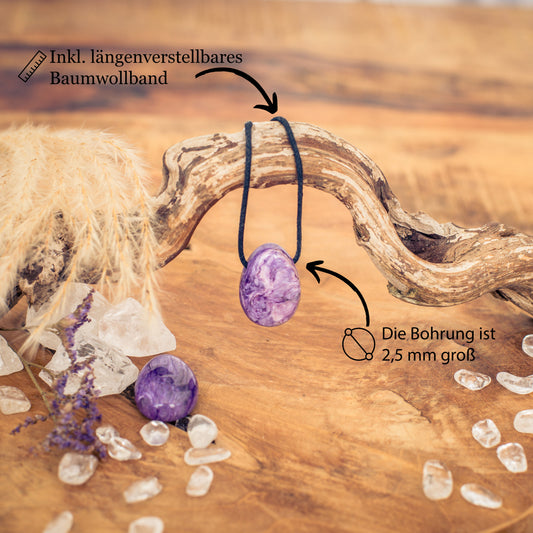 Colgante gota de charoita