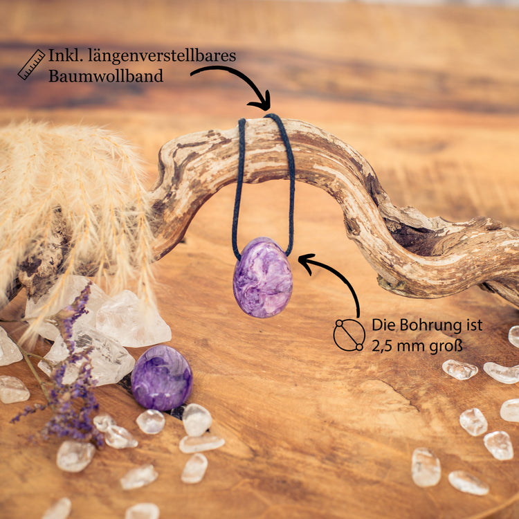 Colgante gota de charoita