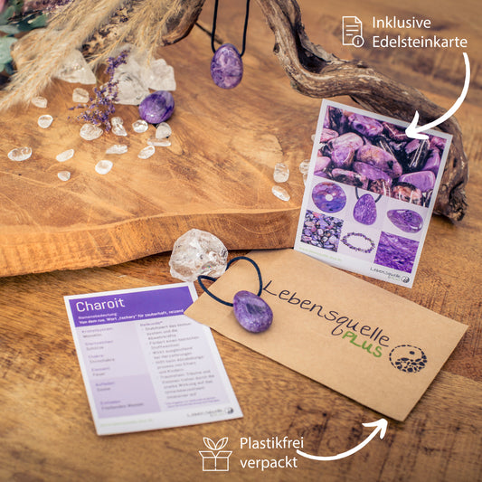 Colgante gota de charoita