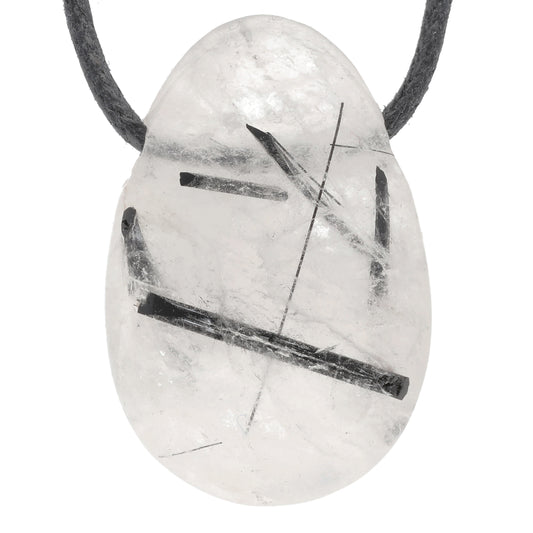 Pendentif goutte en quartz tourmaline