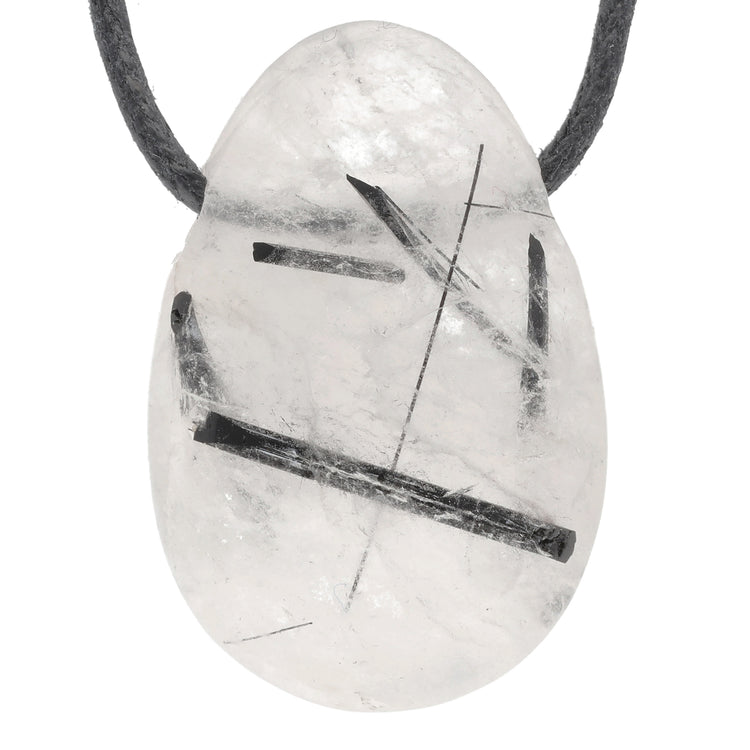 Pendentif goutte en quartz tourmaline