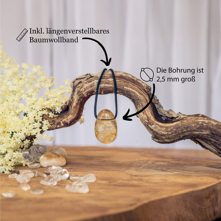 Citrin Tropfenanhänger