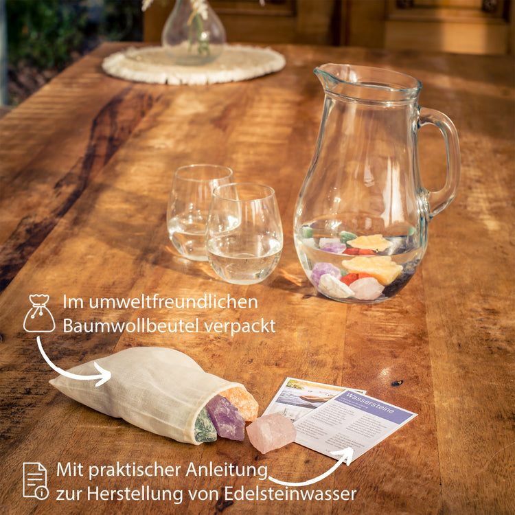 Wassersteine Premium Mischung #1 | 10 beliebte Natursteine für Edelsteinwasser