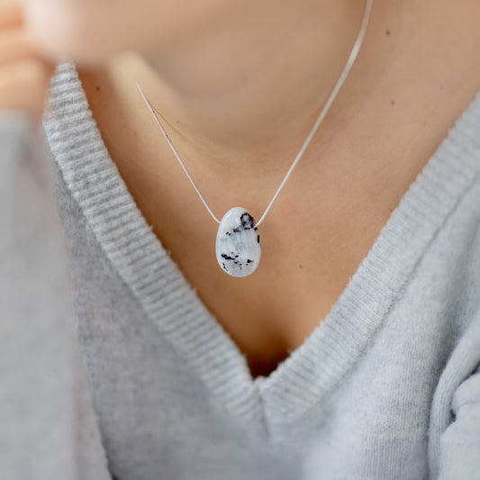 Regenbogen-Mondstein Tropfenanhänger