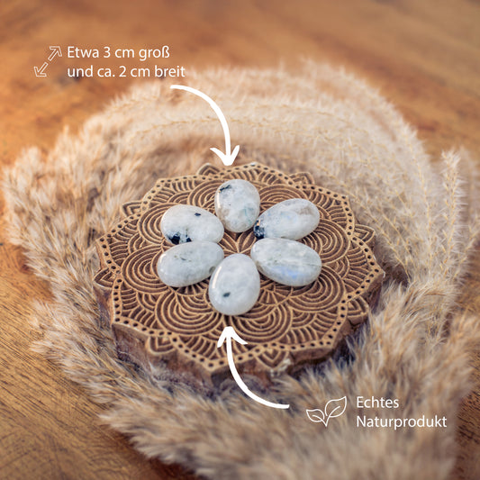 Regenbogen-Mondstein Tropfenanhänger