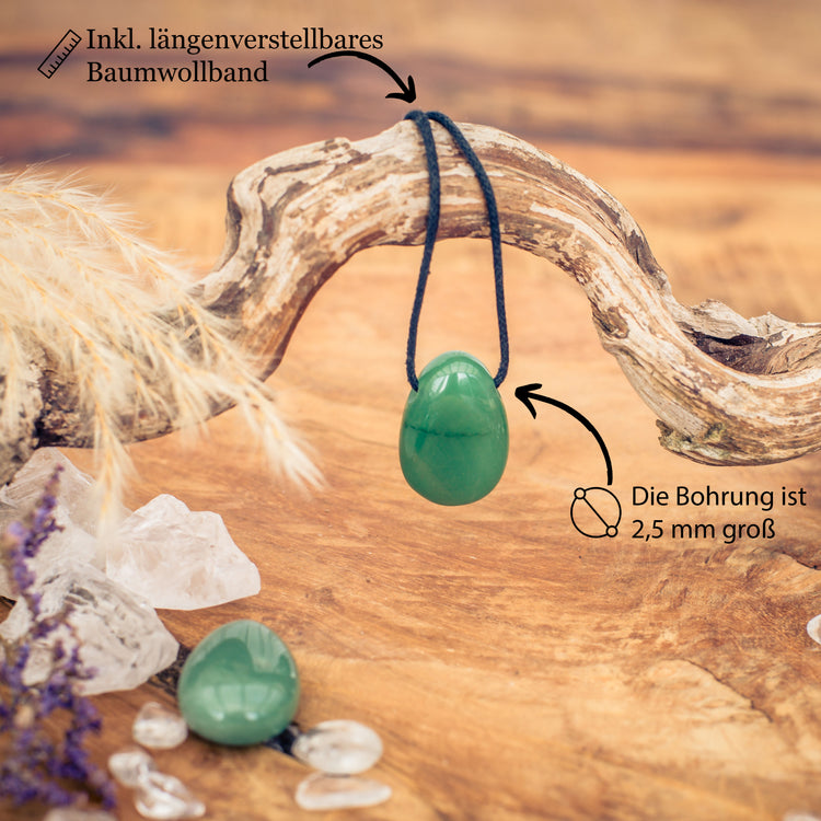 Aventurine verte, pendentif goutte