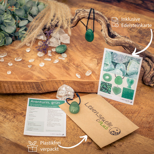 Aventurine verte, pendentif goutte