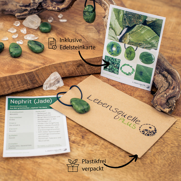 Jade (Nephrit) Tropfenanhänger