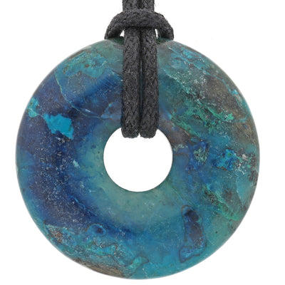 Colgante donut de crisocola | Colgante de 30 mm + cordón de algodón