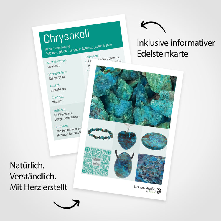 Chrysokoll Donut | 30 mm Anhänger + Baumwollband