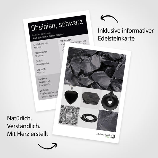 Obsidian, schwarz Splitterarmband