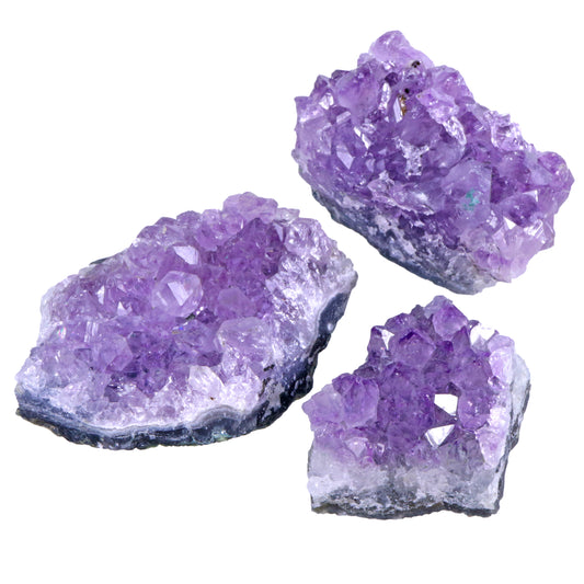 Amethyst Kristalle | 100% naturbelassene Drusenstücke | 3er Set