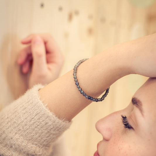 Labradorit Mini-Kugelarmband | 4 mm