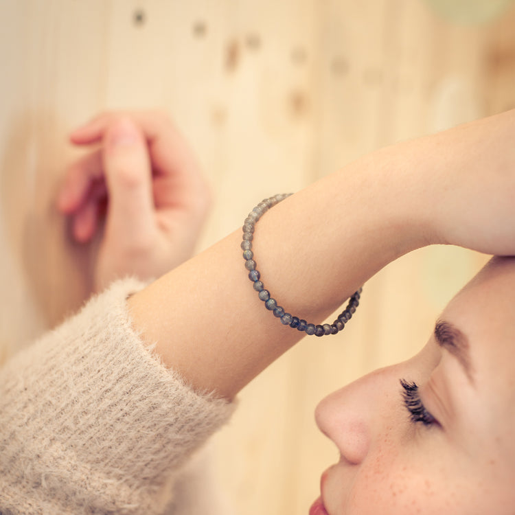 Labradorit Mini-Kugelarmband | 4 mm