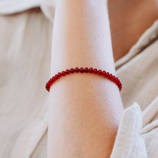Karneol Mini-Kugelarmband | 4 mm